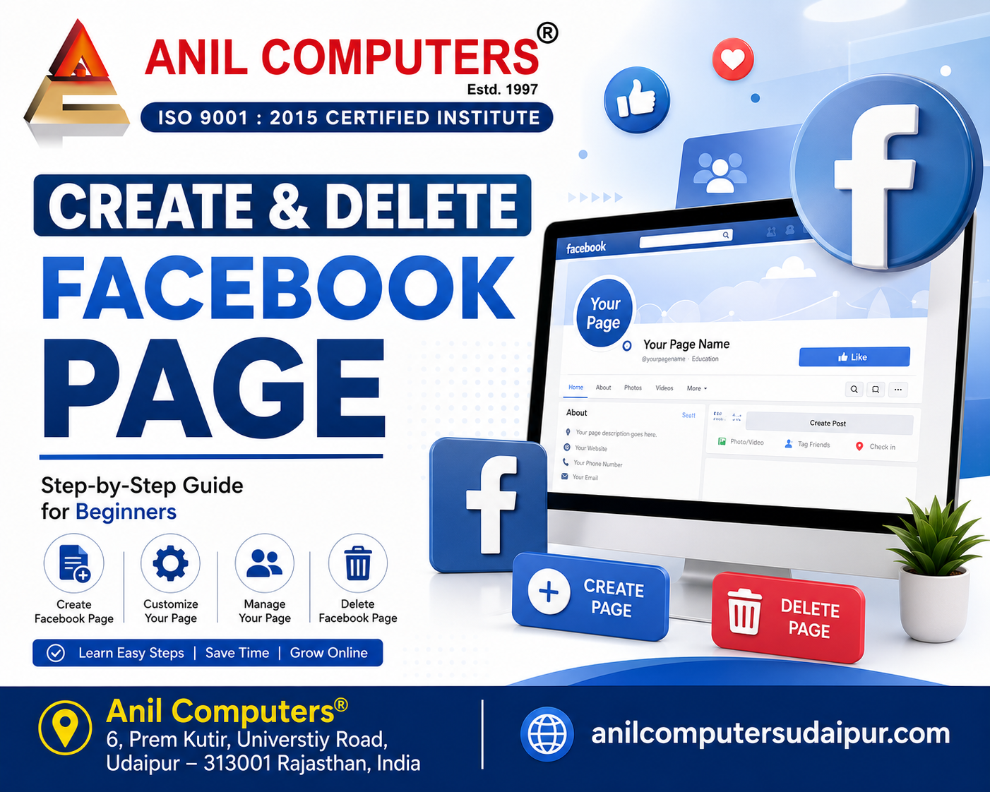 Create & Delete Facebook Page