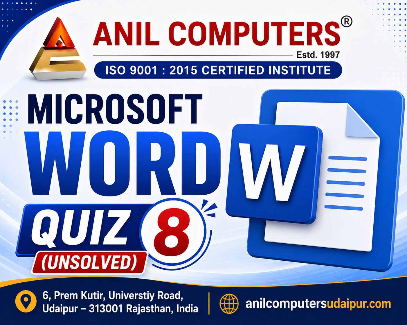 Microsoft Word Quiz 8 (Unsolved)