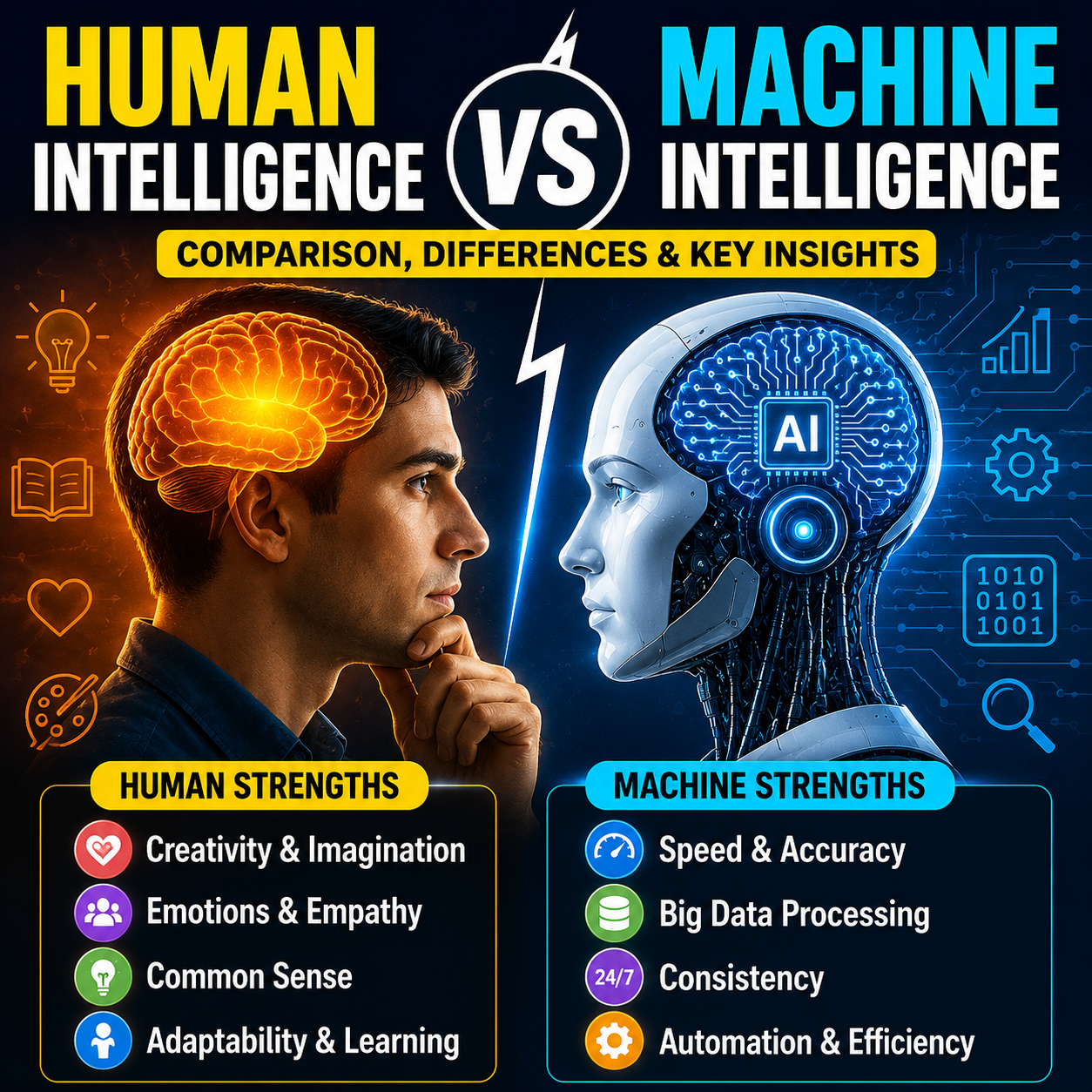 Human Intelligence vs Machine Intelligence (RSCIT AI)