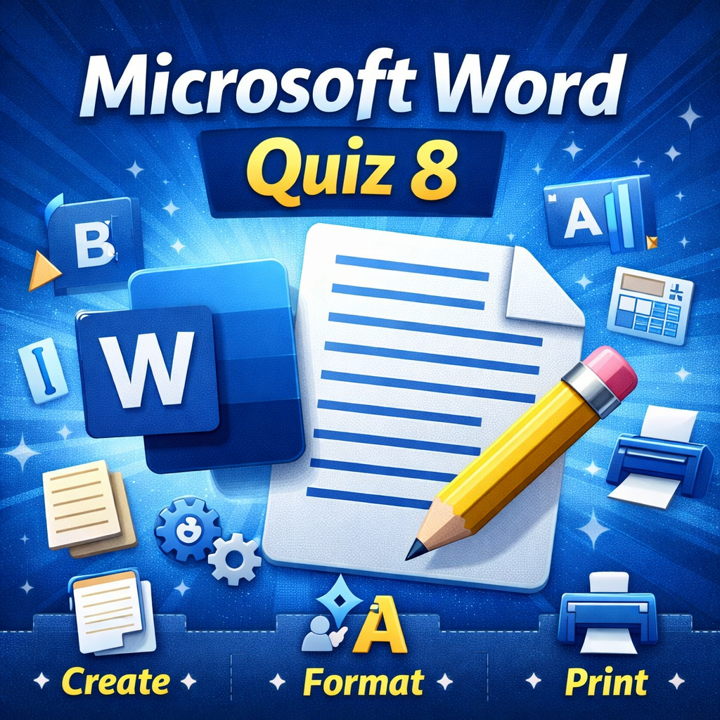 Microsoft Word Quiz 8 (Unsolved)