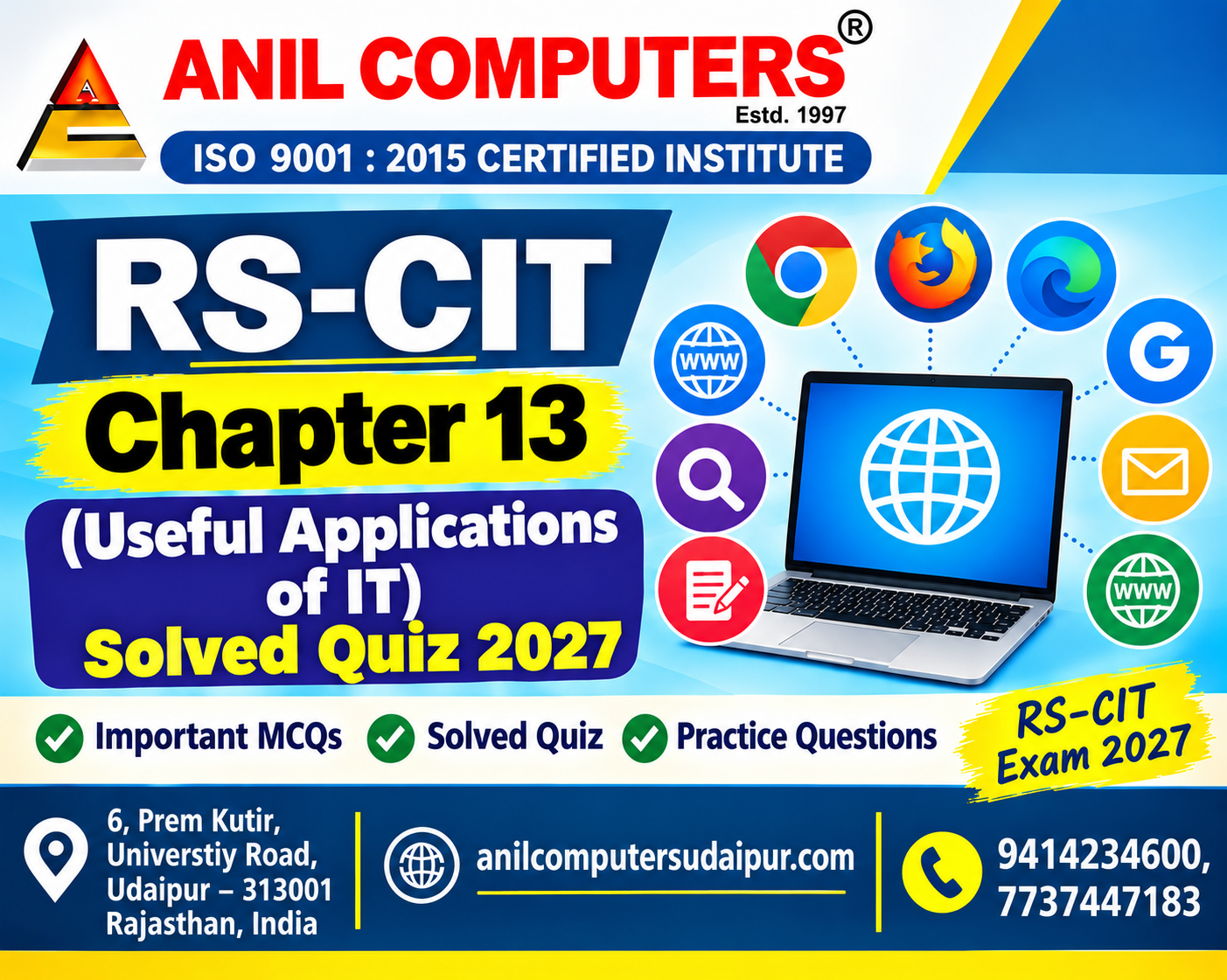 RS-CIT Chapter 13 - (Useful Applications of IT) Solved Quiz 2027