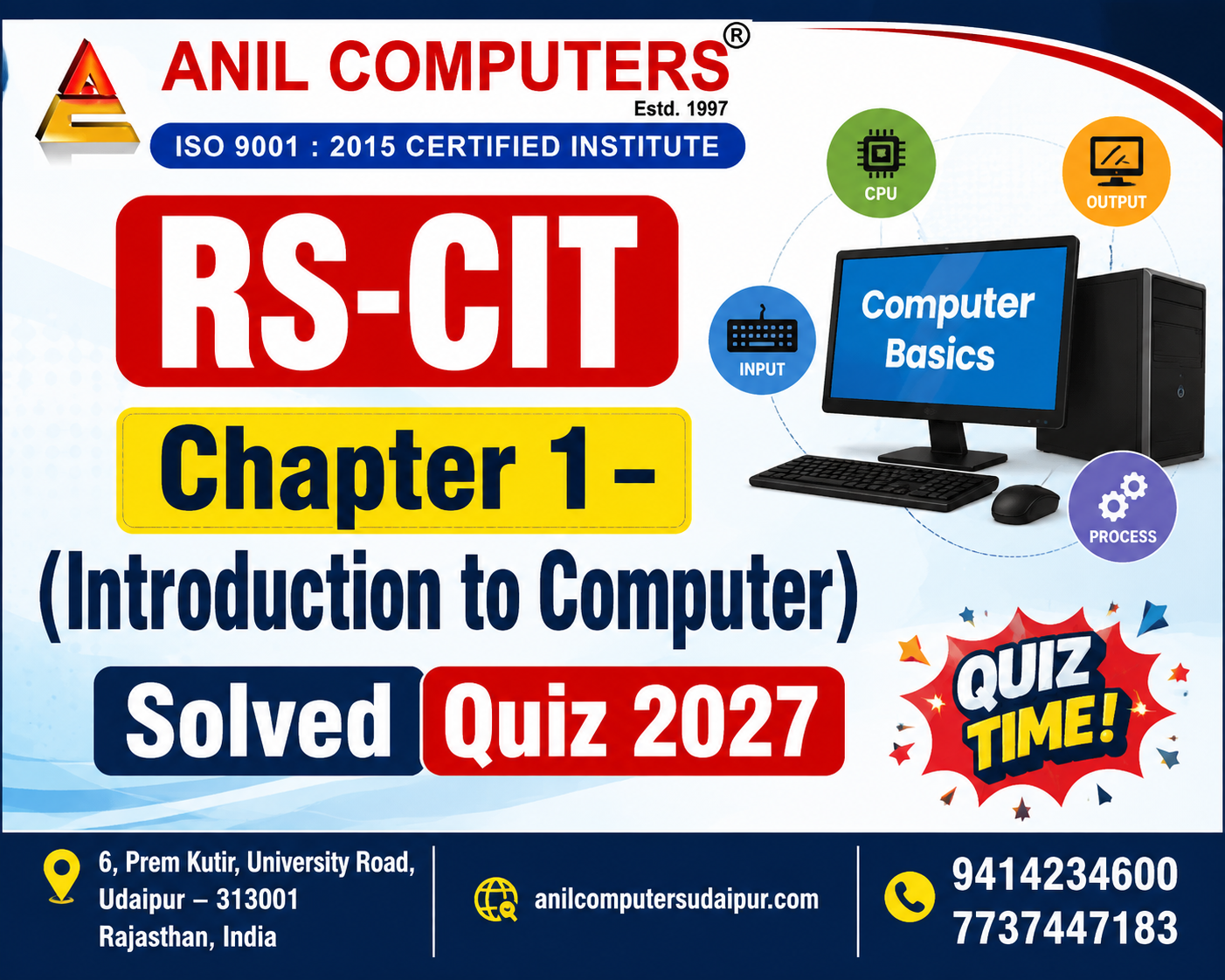 RS-CIT Chapter 1 – (Introduction to Computer) Solved Quiz 2027