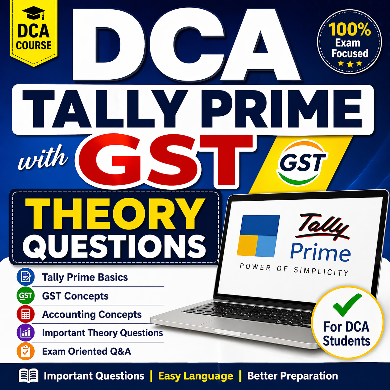 DCA Tally Prime with GST Theory Questions