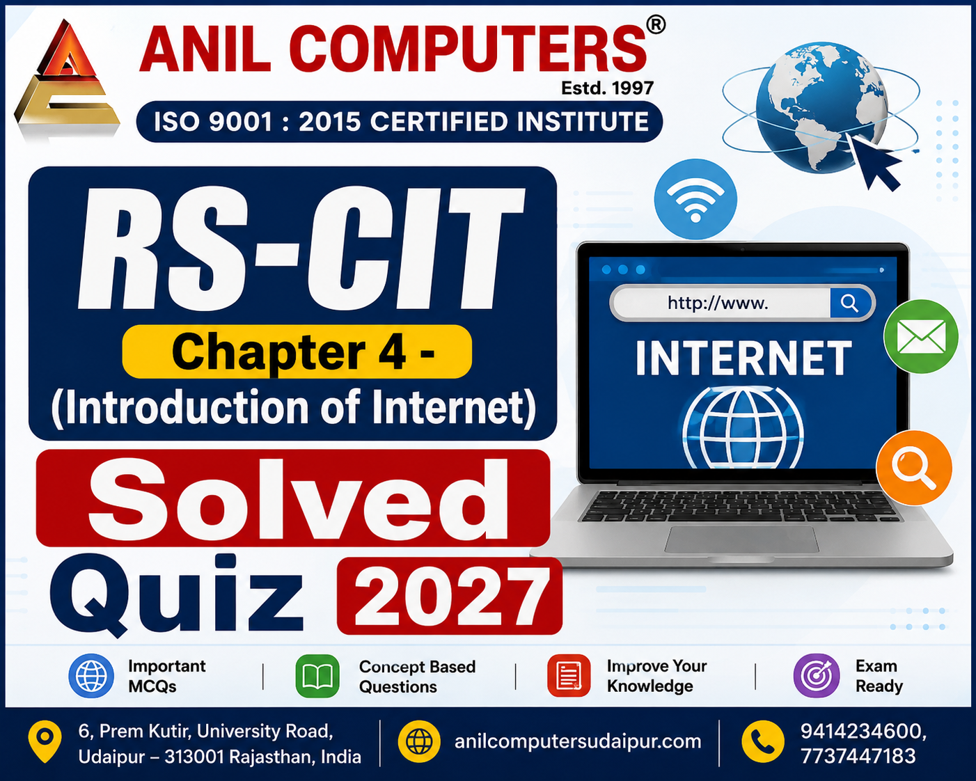 RS-CIT Chapter 4 - (Introduction of Internet) Solved Quiz 2027
