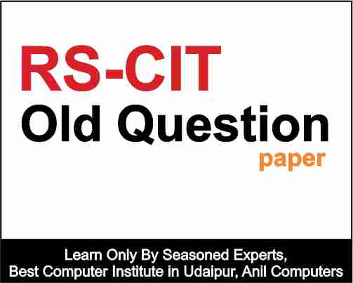 RSCIT Old Question Paper