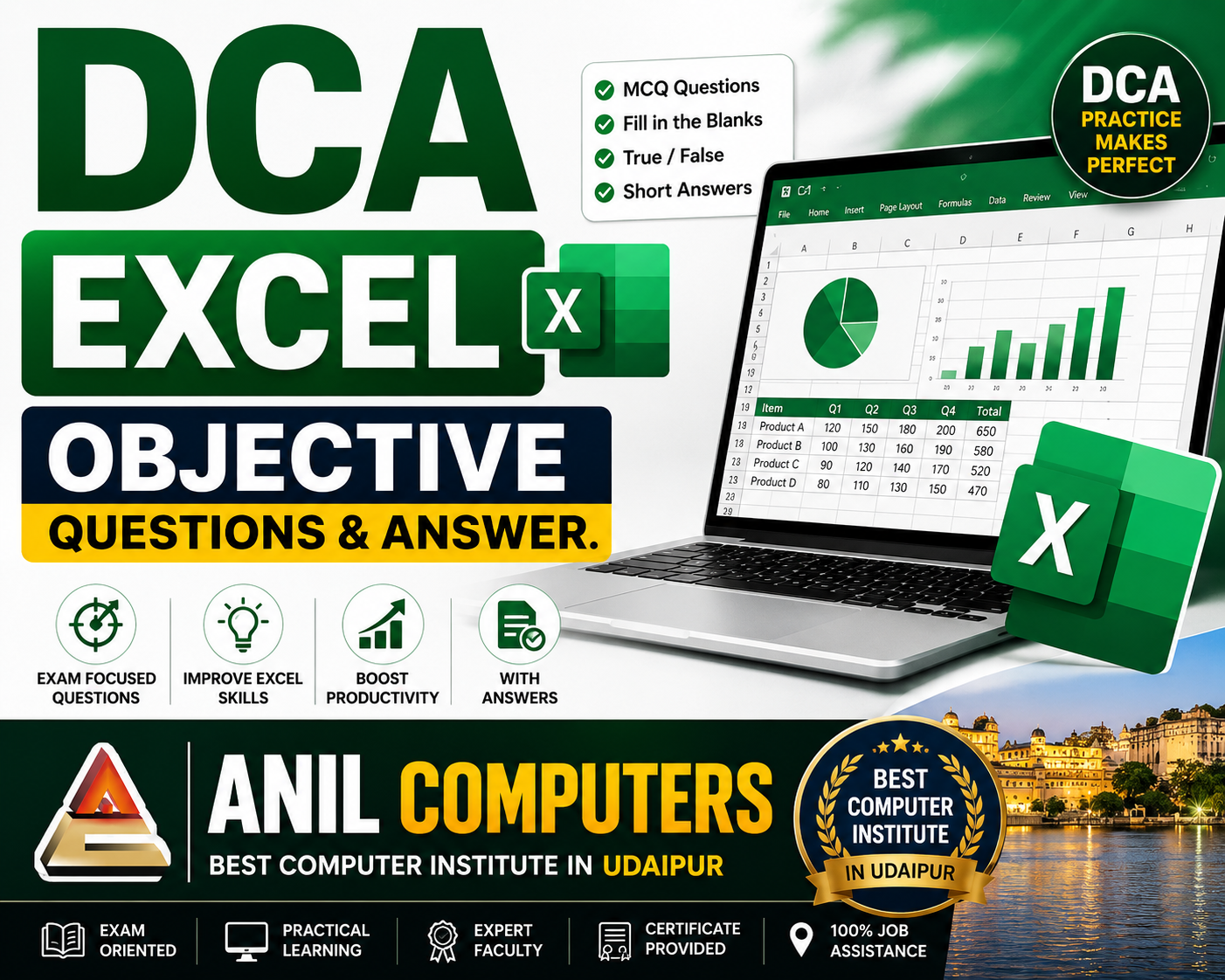 DCA Excel AI Objective Question & Answer